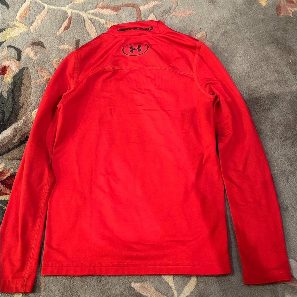 Under Armour Red ColdGear Fitted Mock Neck Top - Picture 7 of 11